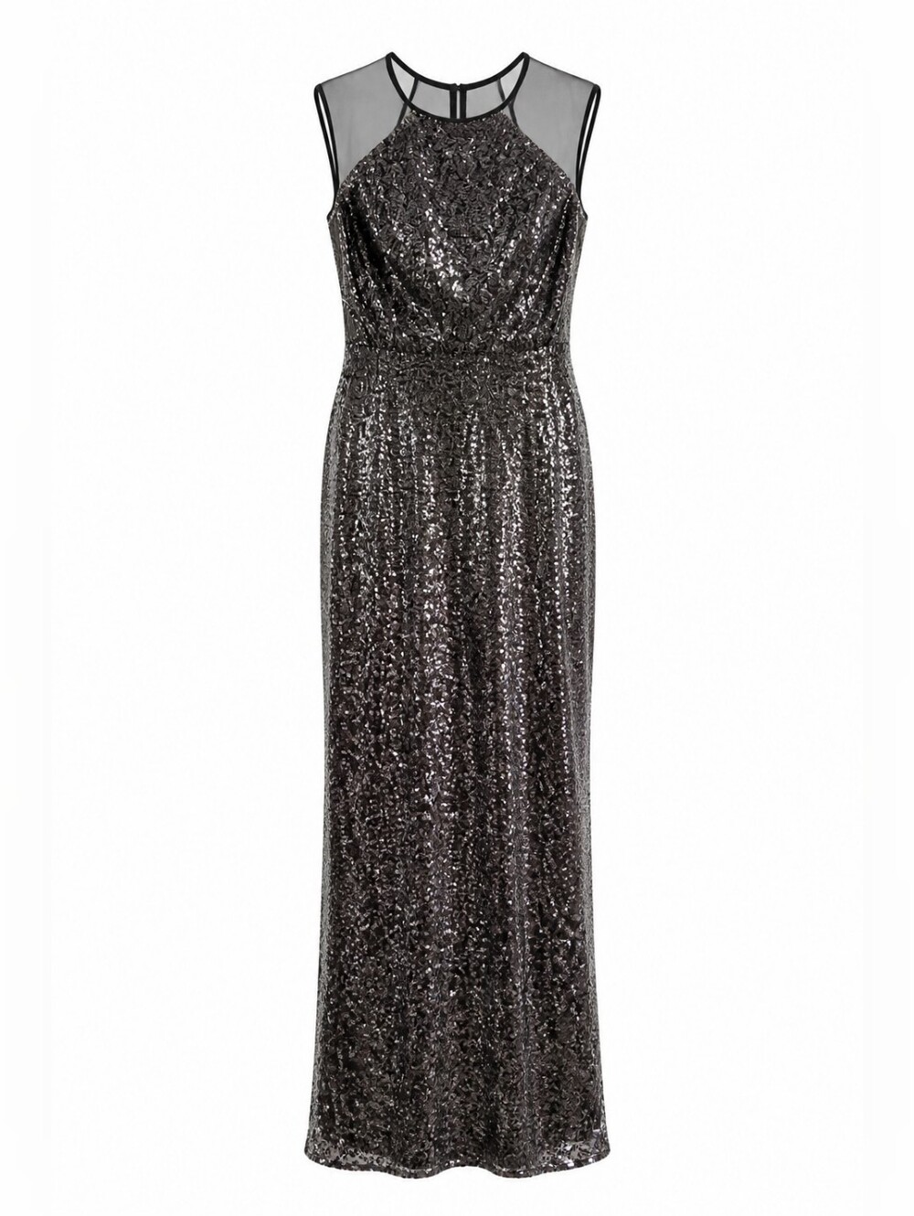 Ignite Evenings NY NWT Silver Ombre To Lilac Sequin Maxi Dress Size 12 Gown 4004